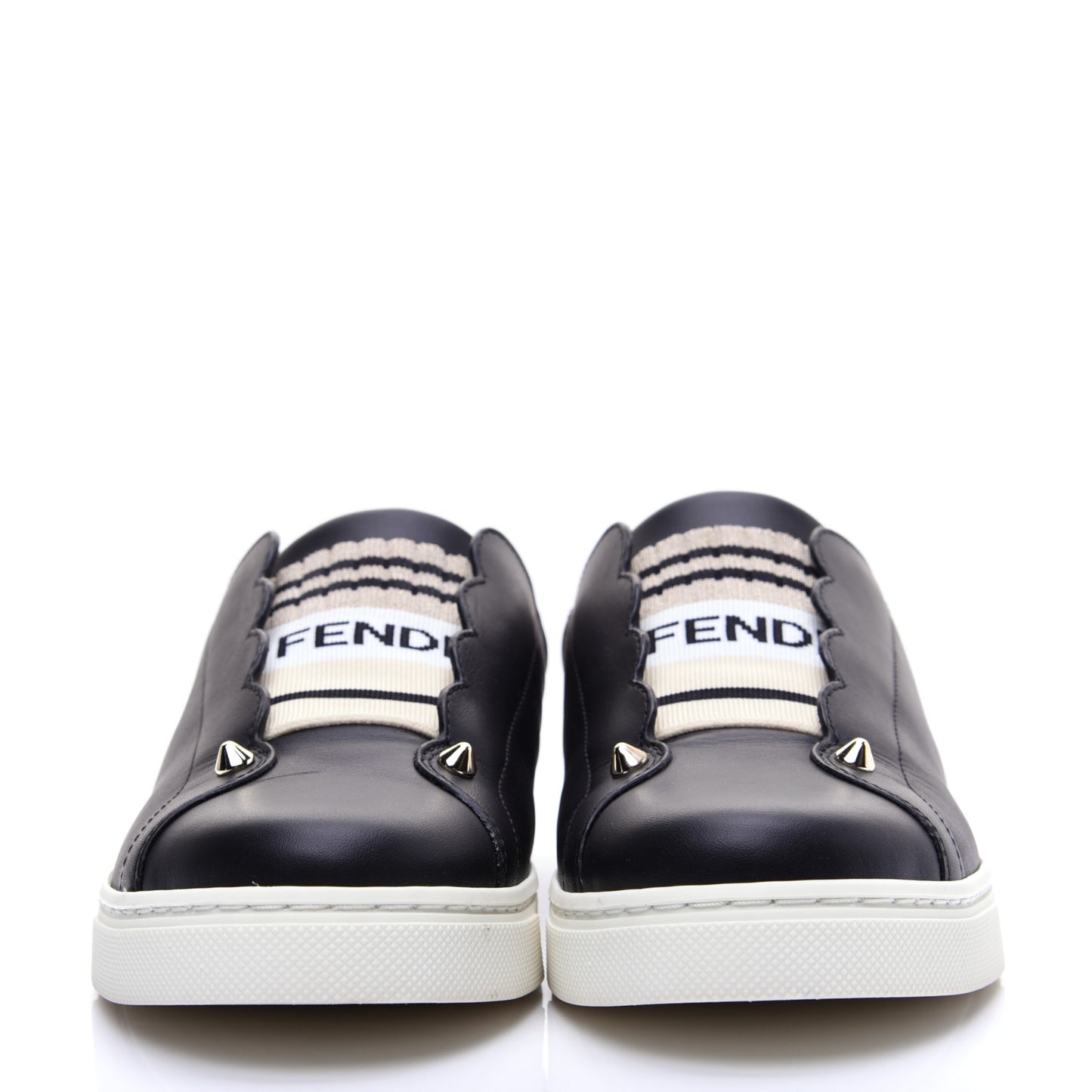 Vitello Lurex Rockoclick Slip On Sneakers 38.5 Black Gold