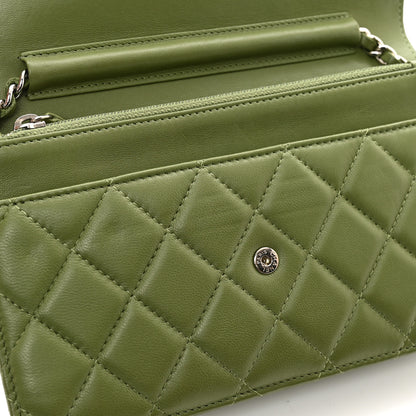 Chanel Lambskin Quilted Wallet On Chain WOC Green 12 of 12