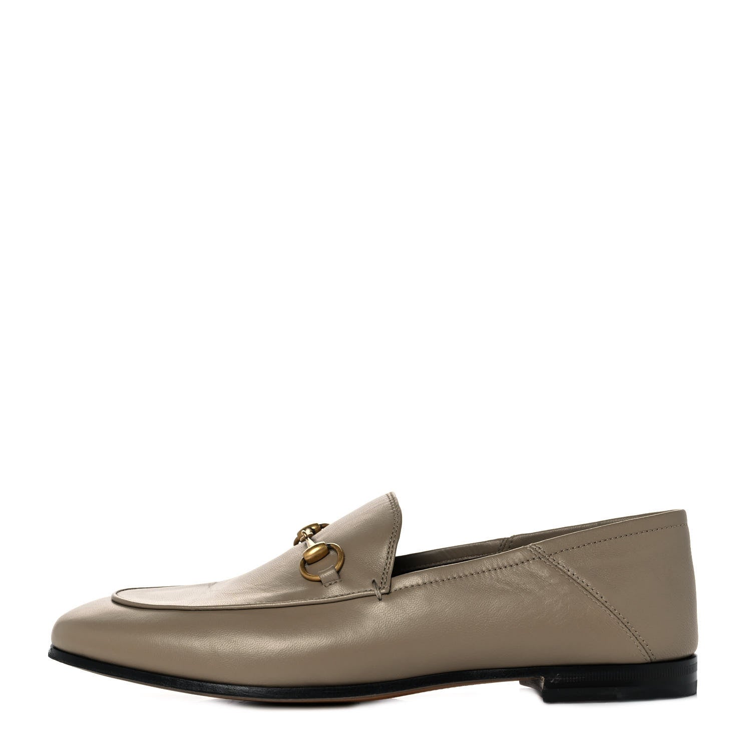 Gucci Lambskin Womens Brixton Horsebit Loafers 39 Mud 1 of 8