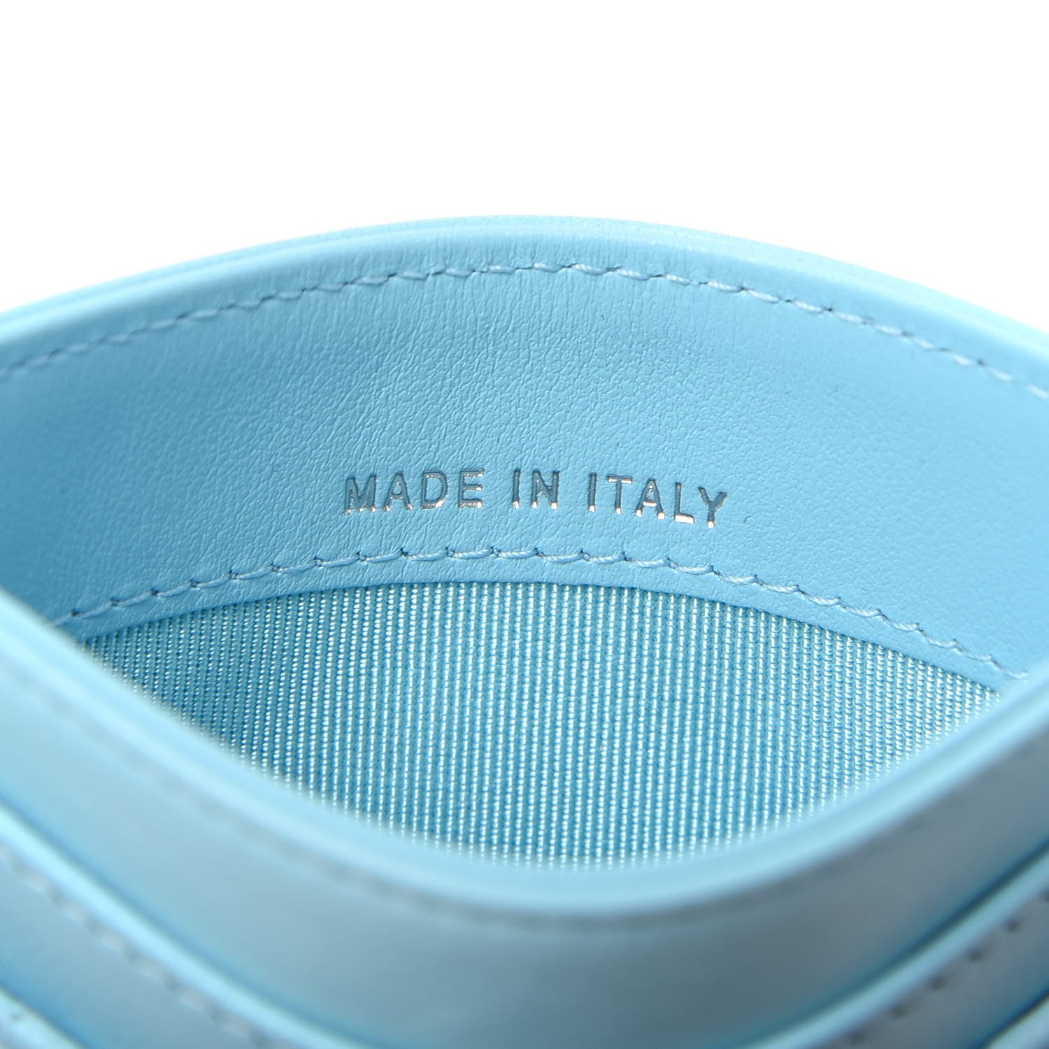 Chanel Lambskin Quilted Card Holder Neon Blue 6 of 8