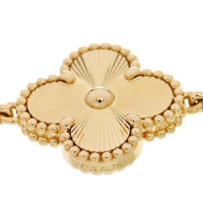 Van Cleef & Arpels 18K Yellow Gold 5 Motifs Guilloche Vintage Alhambra Bracelet 4 of 5