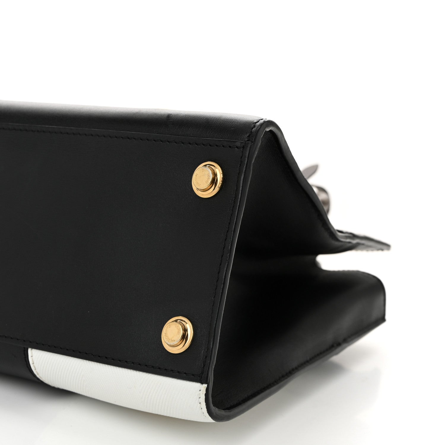 Louis Vuitton Calfskin Monogram Studded City Steamer PM Black White 9 of 9