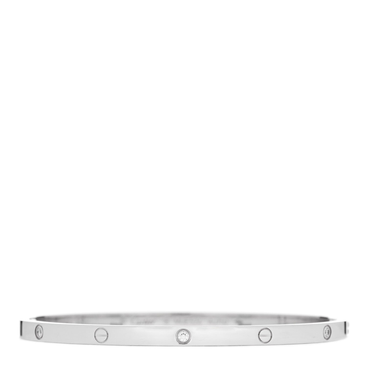 Cartier 18K White Gold 6 Diamond Small LOVE Bracelet 18 1 of 5