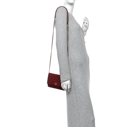 Chanel Lambskin Quilted Infinity Wallet On Chain WOC Burgundy 2 of 11