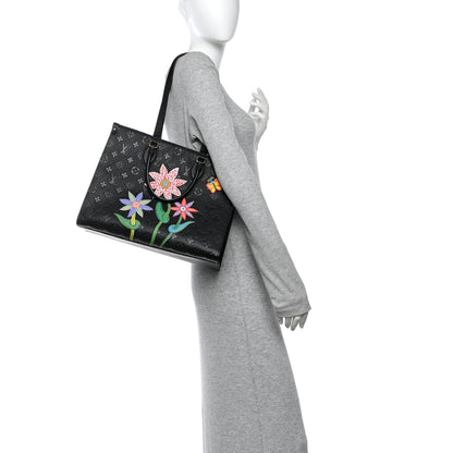 Louis Vuitton LV X YK Empreinte Inlaid Kusama Flowers Onthego MM Black 2 of 9