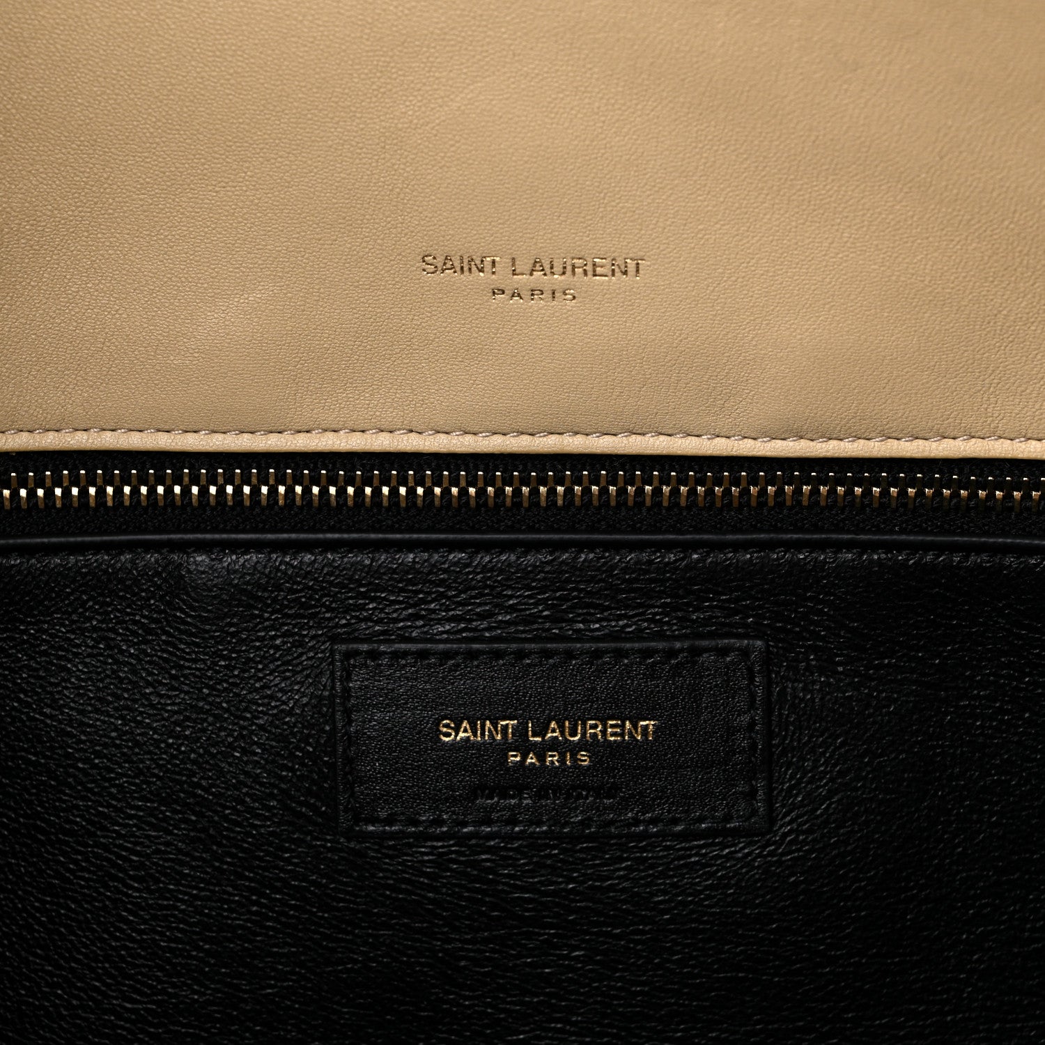 Saint Laurent Shearling Lambskin Quilted Sade Puffer Envelope Clutch Natural Beige 6 of 8