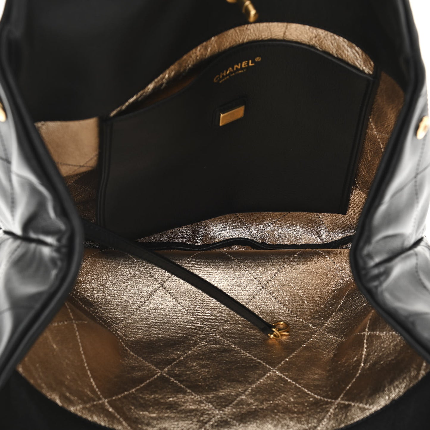 Calfskin Quilted Maxi Chain Hobo Black
