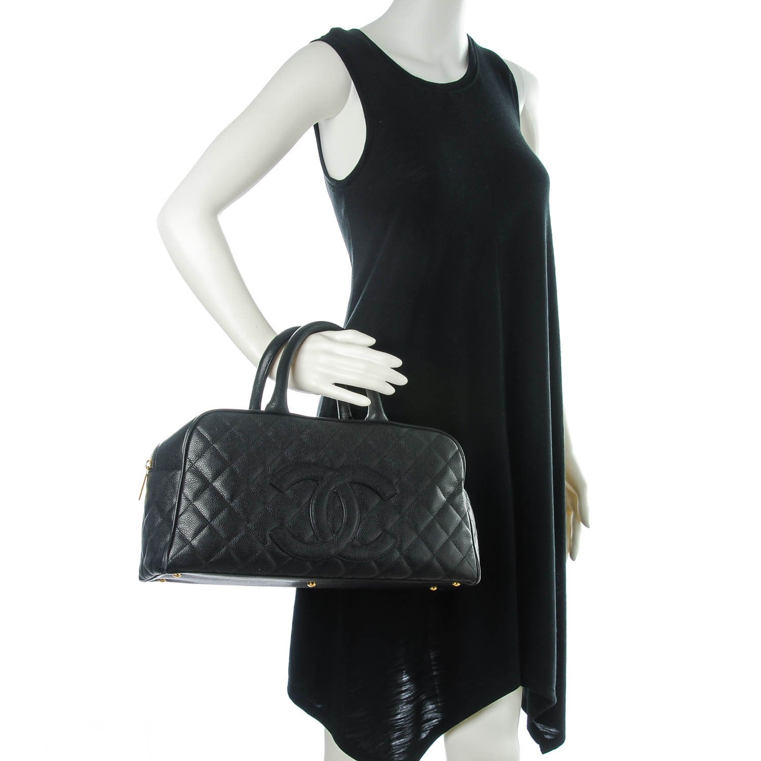 Chanel Caviar Quilted Large Bowler Black 2 of 12