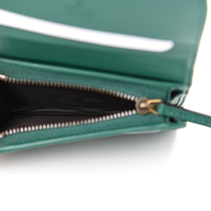 Gucci Calfskin Matelasse GG Marmont Card Case Wallet Emerald 4 of 6