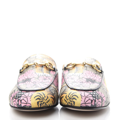 Gucci GG Supreme Monogram Bengal Womens Princetown Slippers 35 Beige Crop Pink 2 of 11