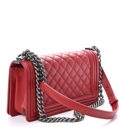 Chanel Calfskin Quilted Medium Boy Flap Red 3 of 7