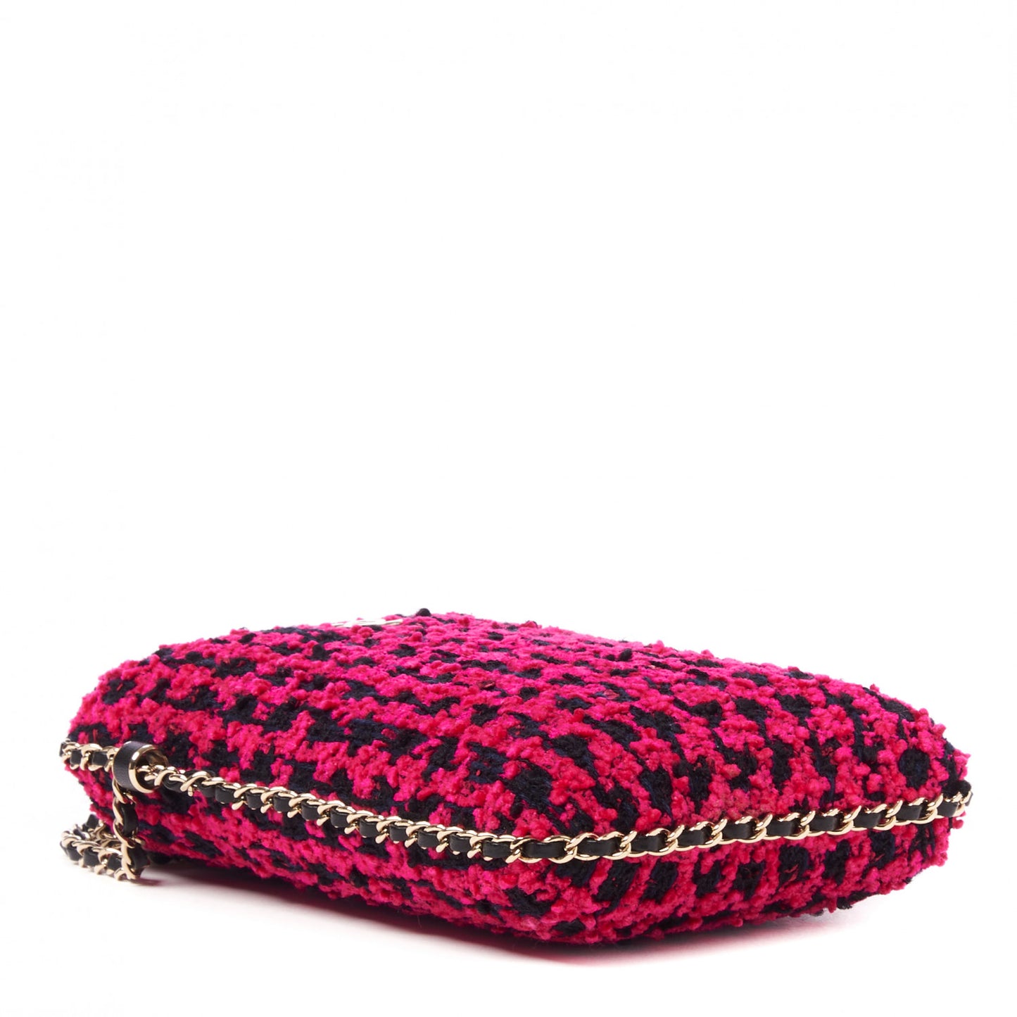 Tweed Chain Around Phone Holder Pink