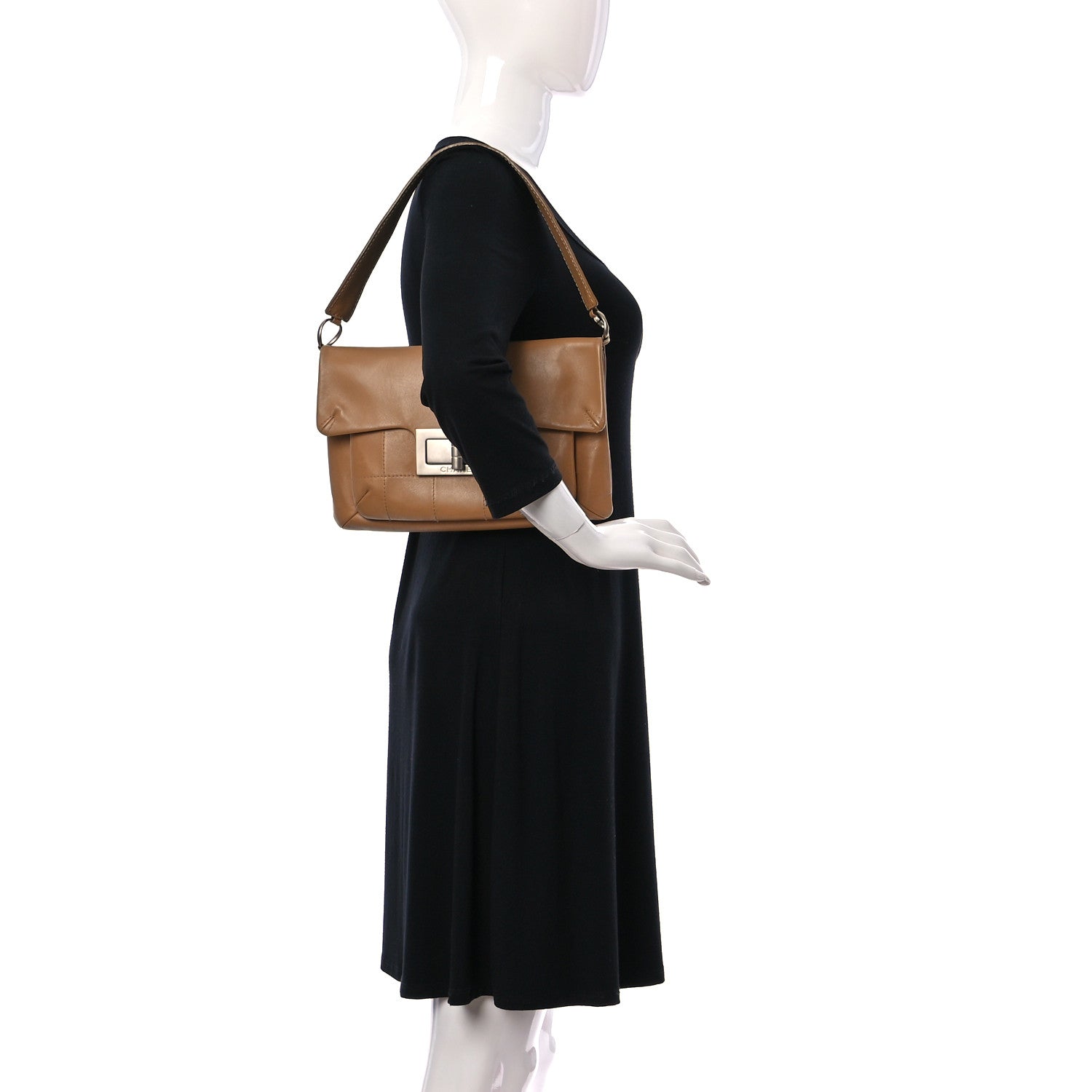 Chanel Lambskin Mademoiselle Chocolate Bar Shoulder Bag Beige 2 of 12