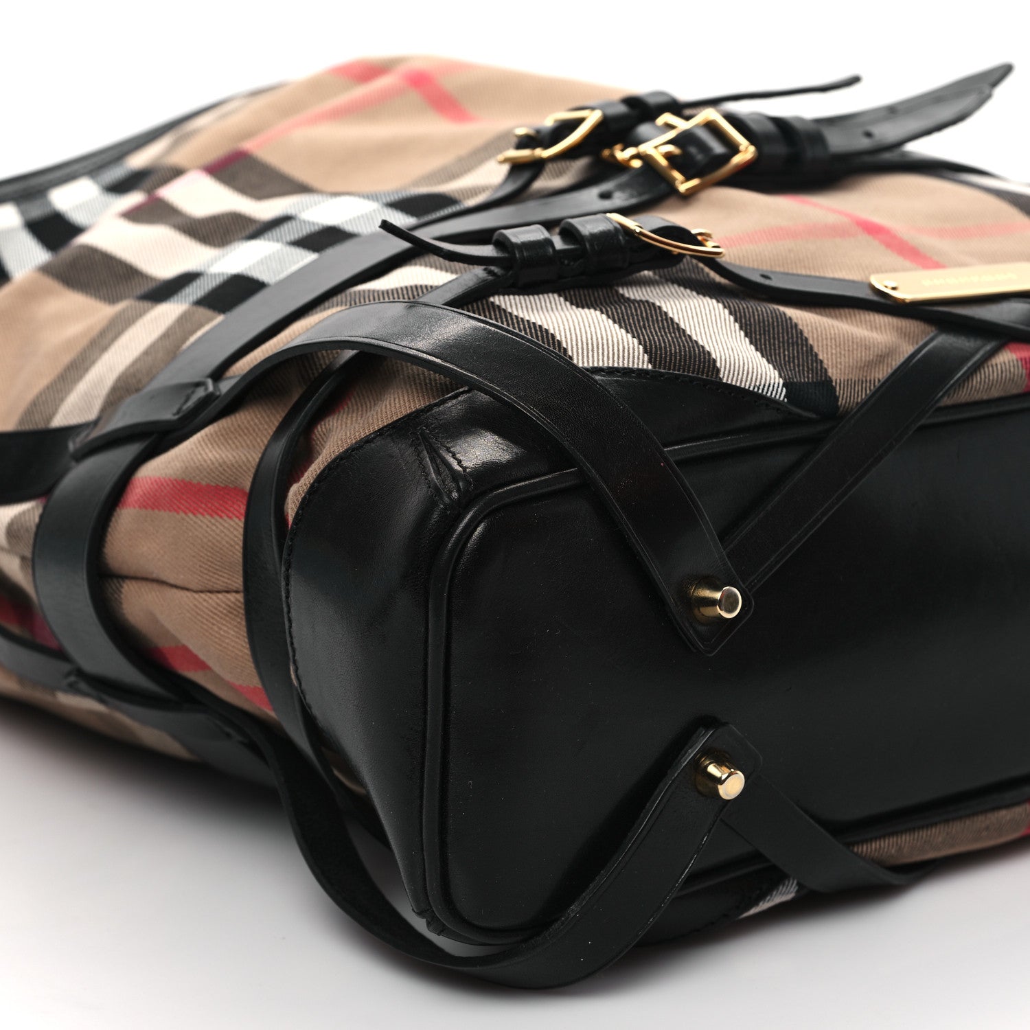 Burberry House Check Bridle Calfskin Medium Gosford Hobo Black 9 of 11