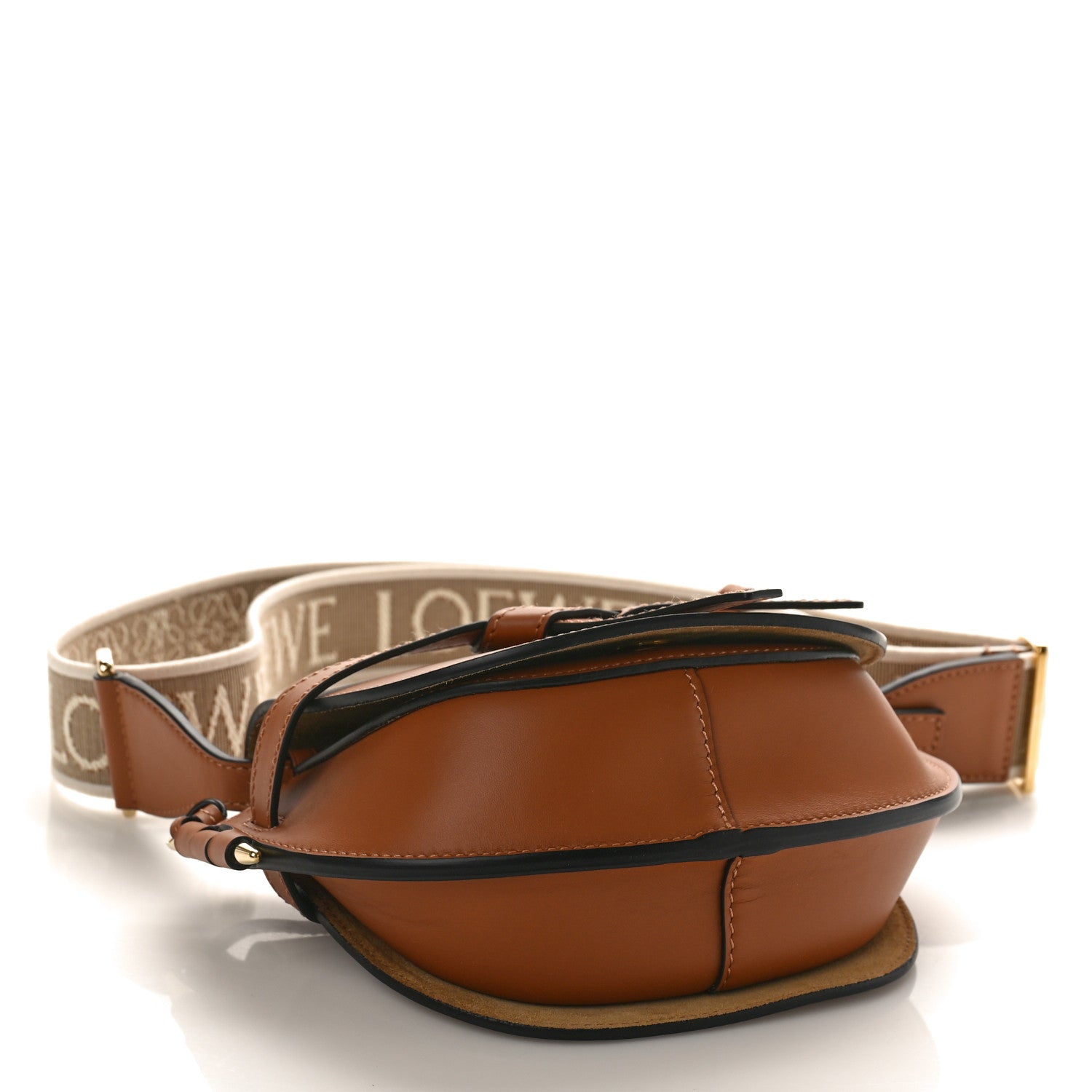 Loewe Calfskin Jacquard Mini Gate Dual Bag Tan 4 of 8
