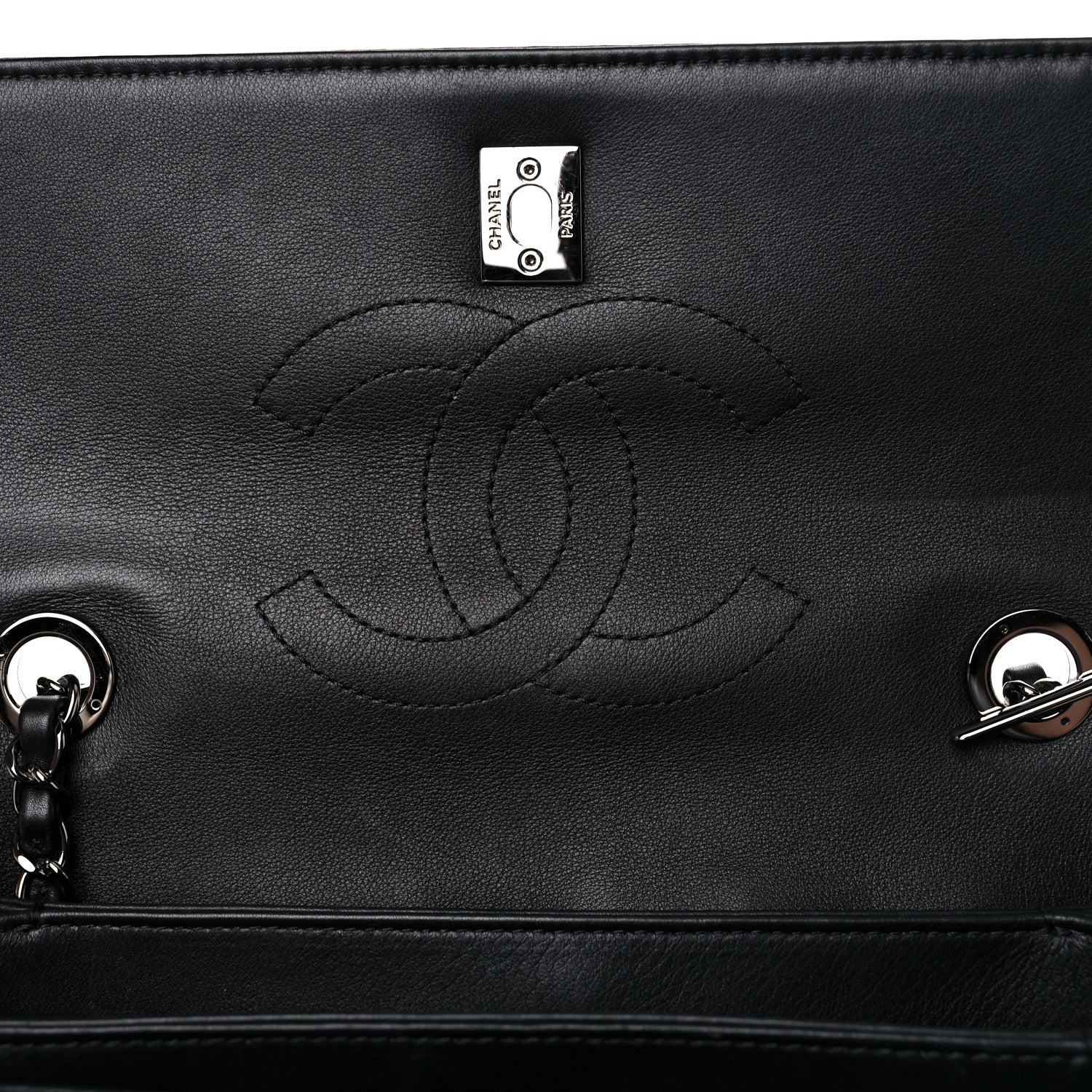 Chanel Calfskin Small Trendy CC Dual Handle Flap Bag Black 13 of 15