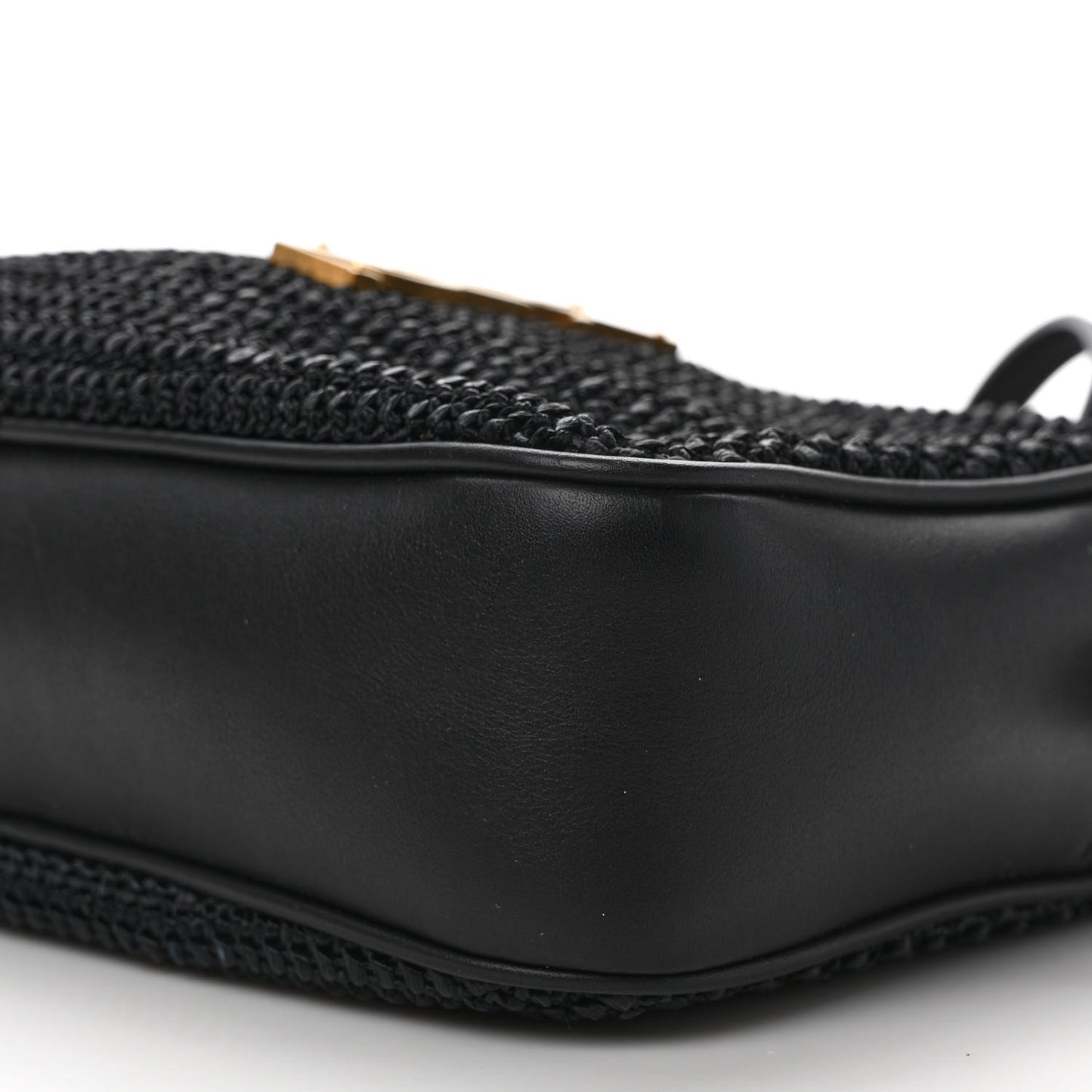 Raffia Canvas Monogram Lou Camera Bag Black