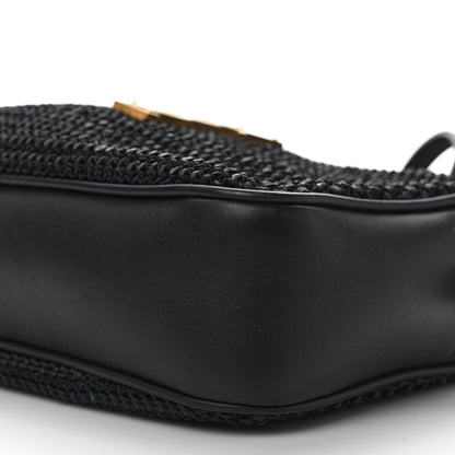 Saint Laurent Raffia Canvas Monogram Lou Camera Bag Black 10 of 10
