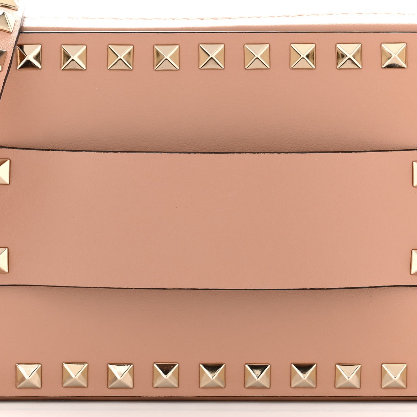 Calfskin Rockstud Camera Clutch Crossbody Bag Poudre