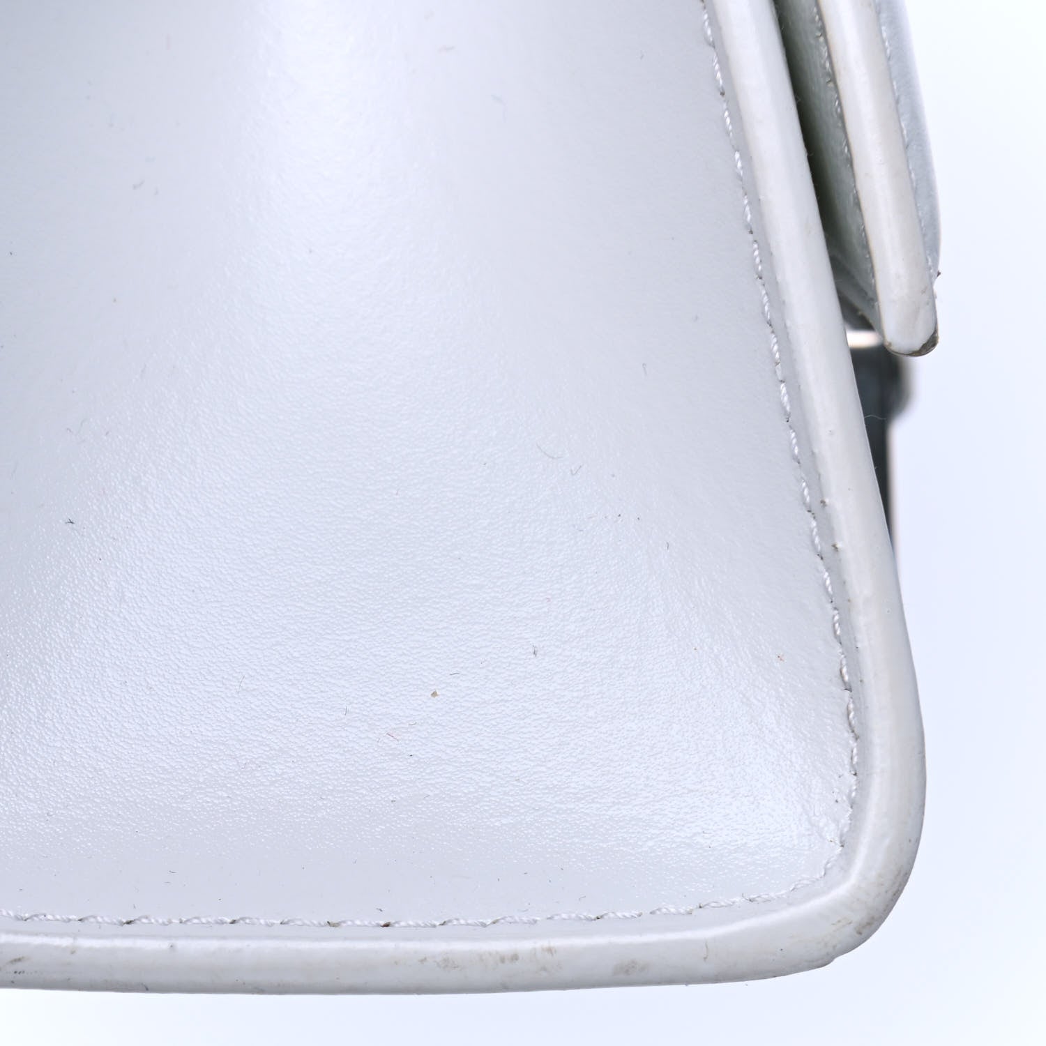 Balenciaga Box Calfskin Graffiti Logo Hourglass Top Handle Bag XS White Light Silver 5 of 5