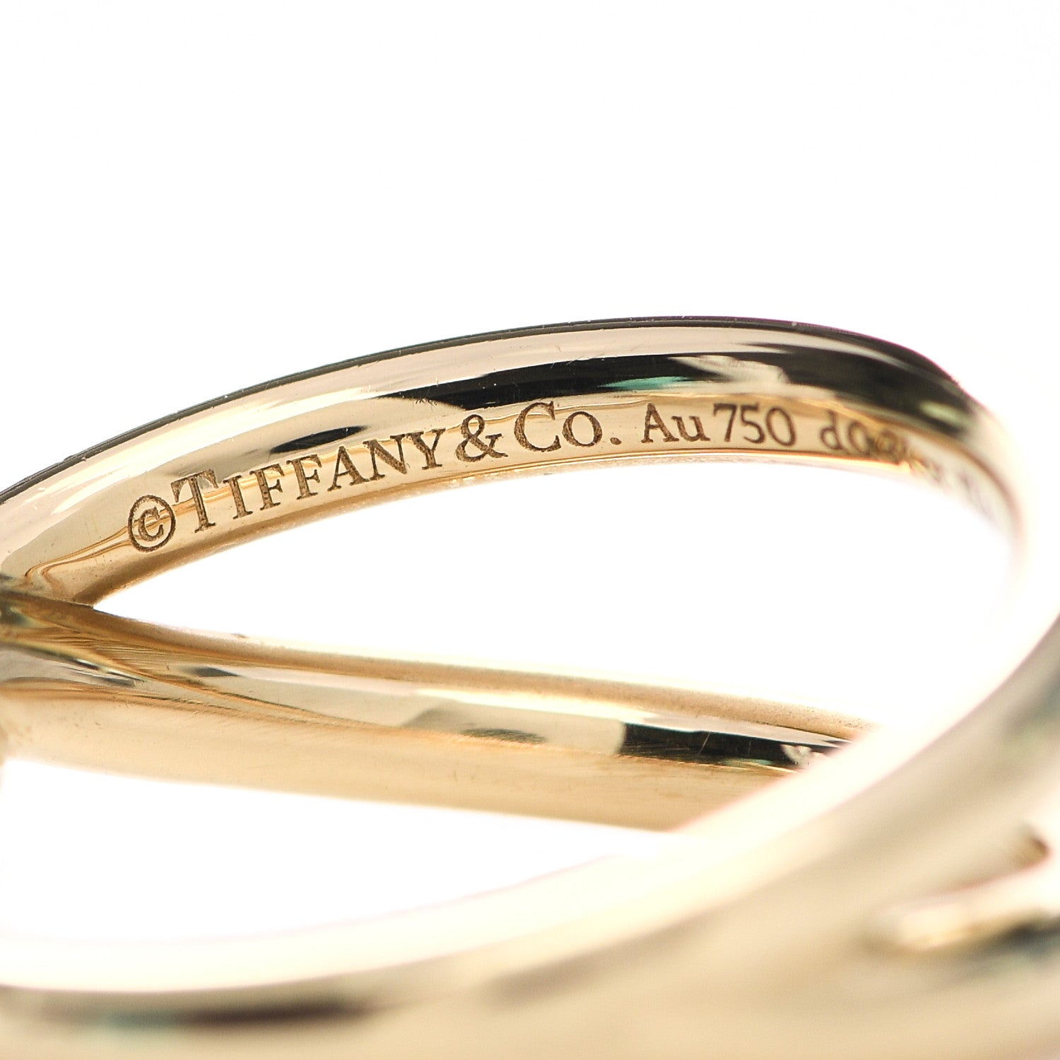 Tiffany 18K Yellow Gold Diamond Knot Double Row Ring 53 6.5 4 of 6