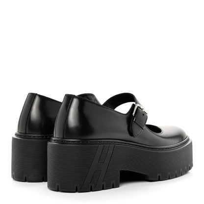 Hermes Glazed Calfskin Hoxton Oxford 37 Black 4 of 15