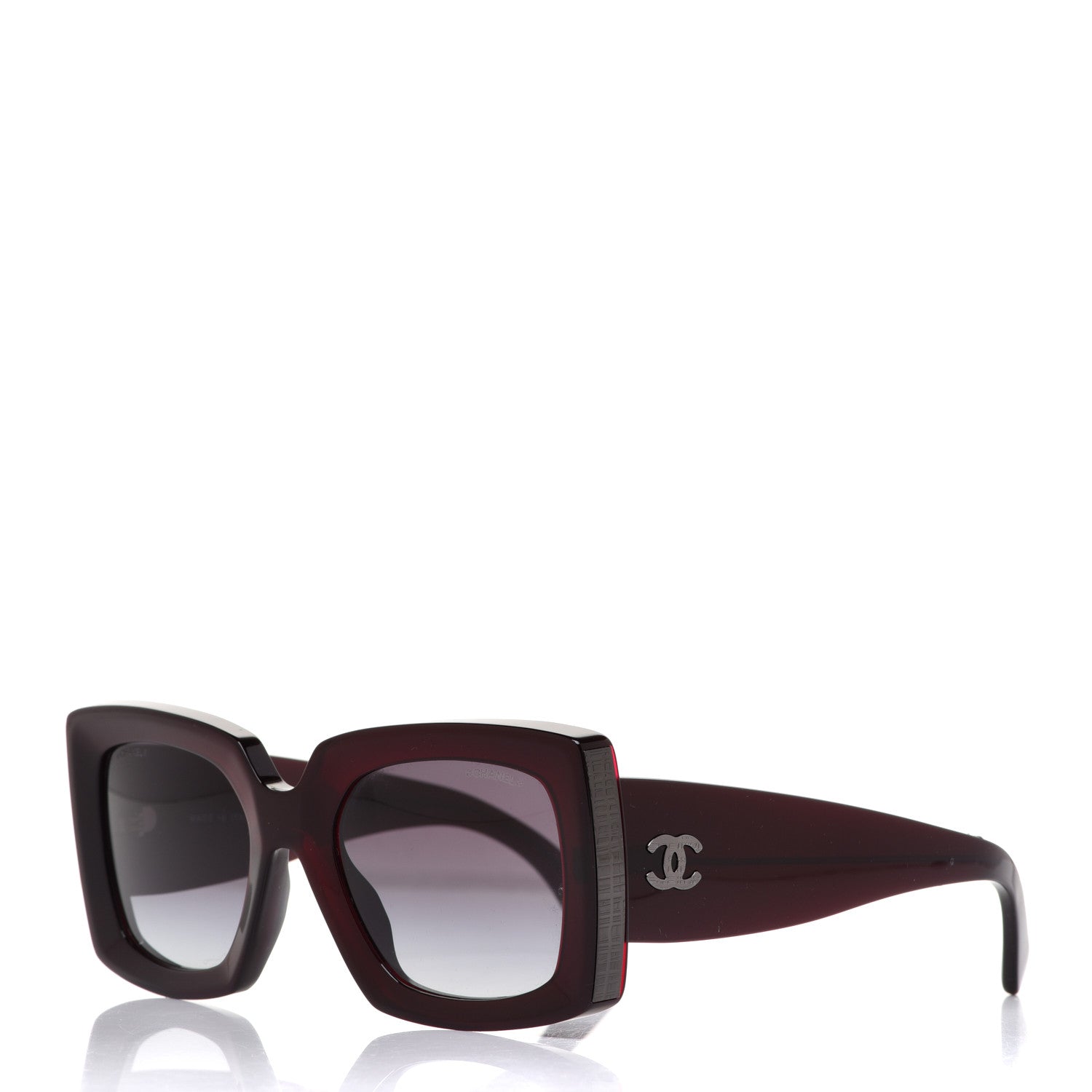 Chanel Acetate Rectangle Sunglasses 5435 Burgundy 1 of 9