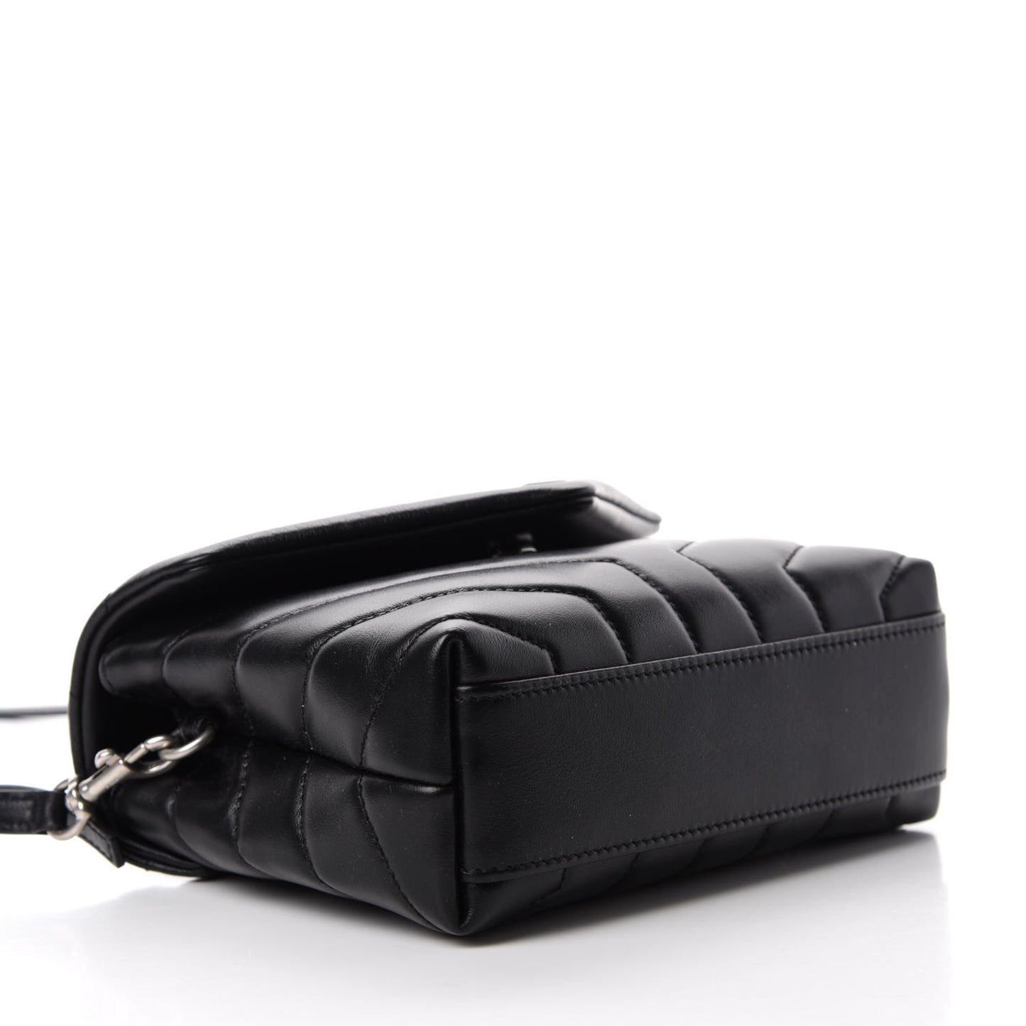 Calfskin Y Quilted Monogram Toy Loulou Crossbody Bag Black