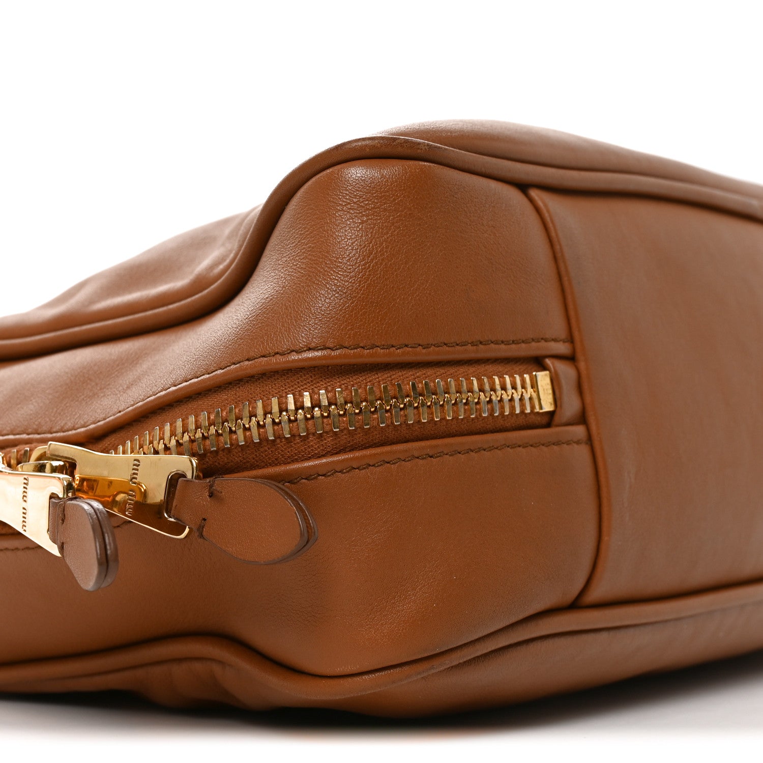 Miu Miu Soft Calf Softy Large Beau Top Handle Bag Cognac 8 of 9