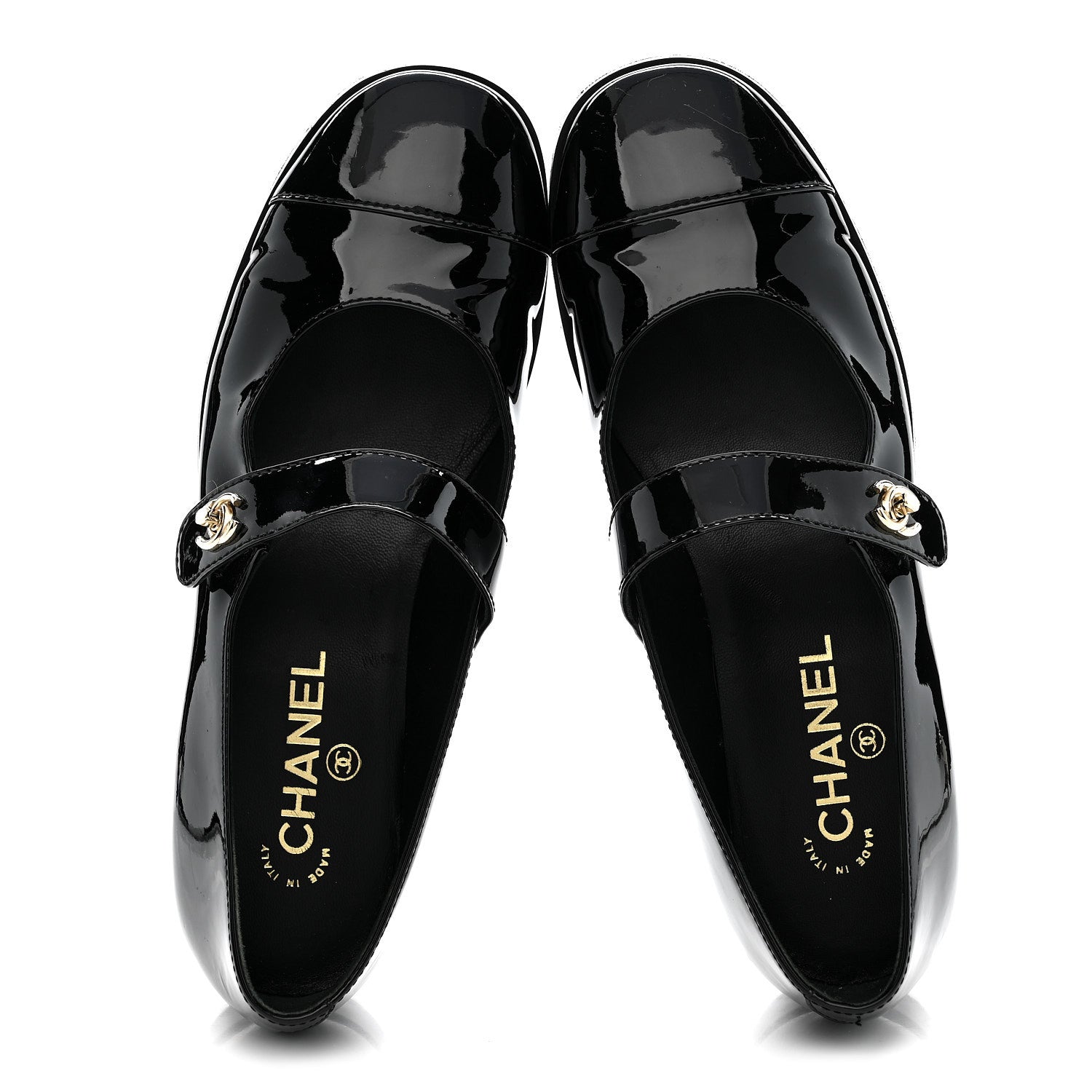 Chanel Patent Calfskin Mary Janes Flats 39 Black 1876759