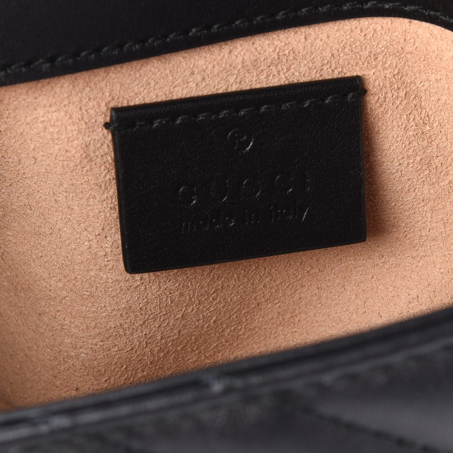 Calfskin Matelasse Super Mini GG Marmont Shoulder Bag Black