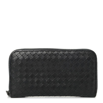 Bottega Veneta Goatskin Intrecciato Zip Around Wallet Black 1 of 6