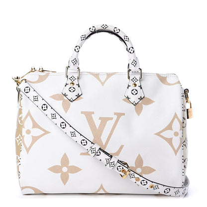 Louis Vuitton Monogram Giant Speedy Bandouliere 30 Kaki Beige 1 of 7