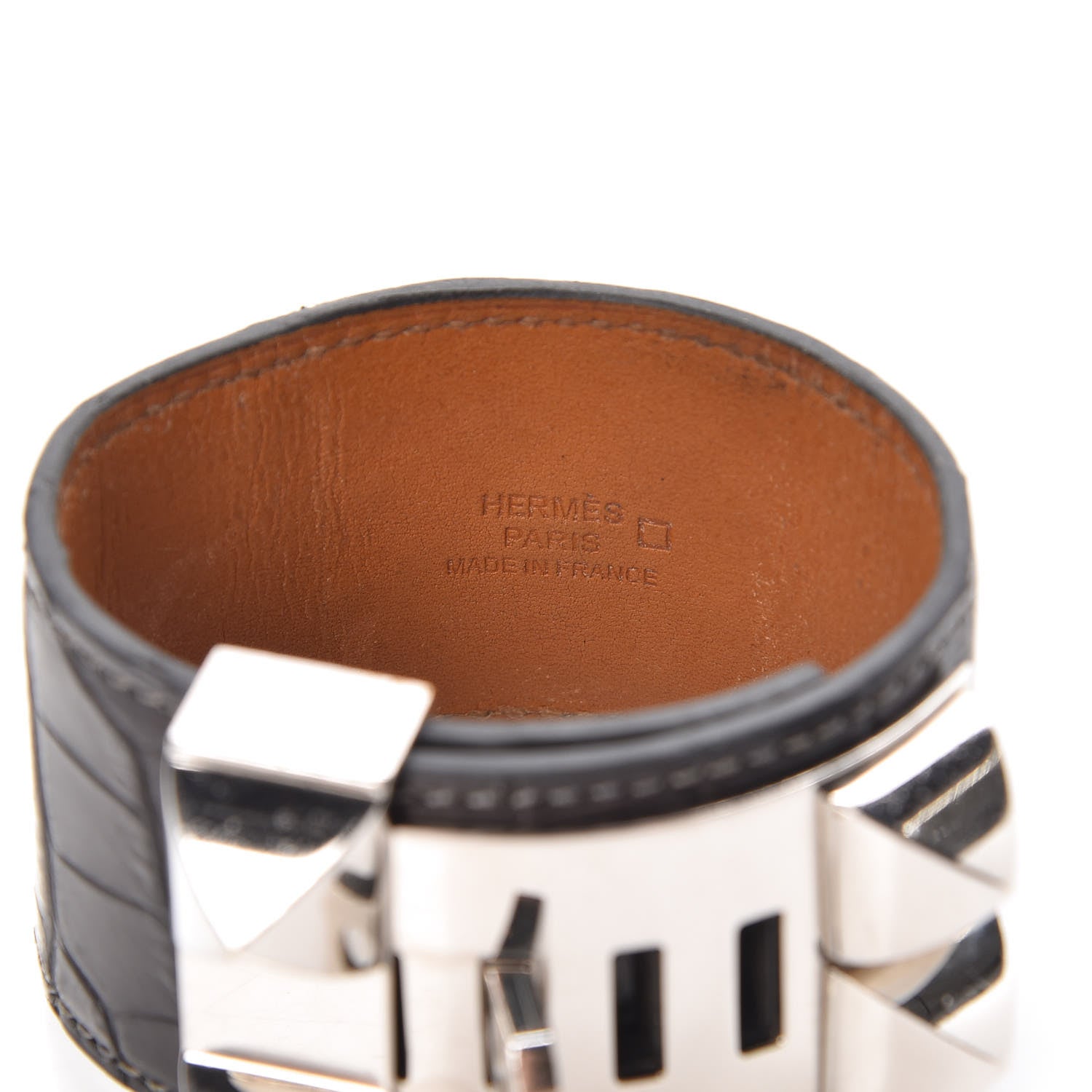 Hermes Matte Alligator Collier De Chien CDC Bracelet S Graphite 4 of 10
