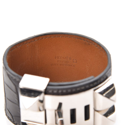 Hermes Matte Alligator Collier De Chien CDC Bracelet S Graphite 4 of 10