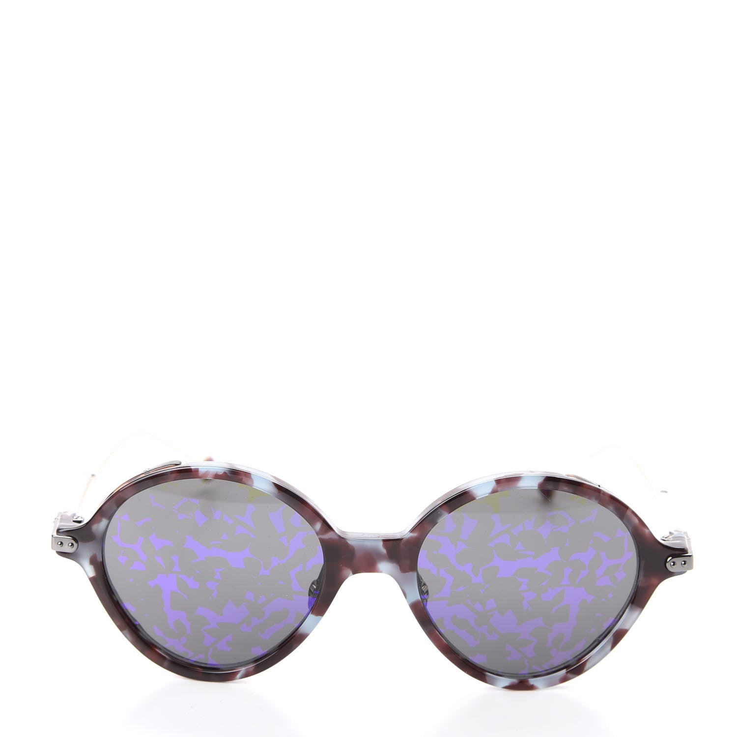 Christian Dior Acetate Leaf Print Umbrage Round Sunglasses Purple Foliage 2 of 7