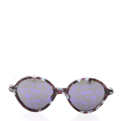 Christian Dior Acetate Leaf Print Umbrage Round Sunglasses Purple Foliage 2 of 7