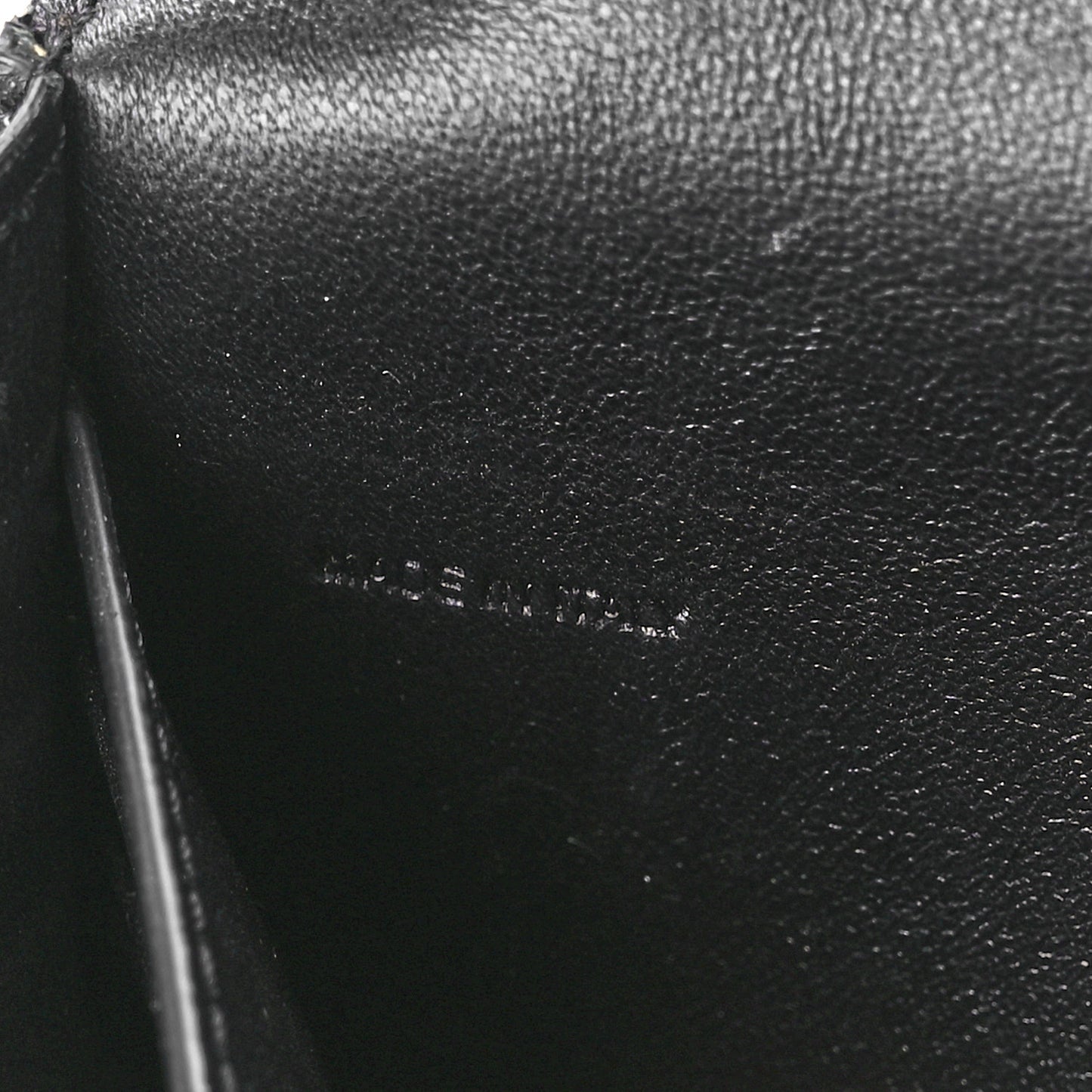 Goatskin Quilted GV3 Strap Wallet Black