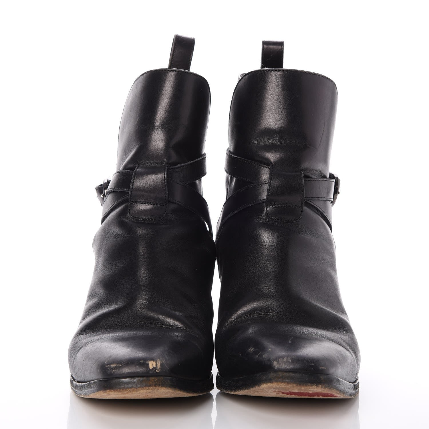 Christian Louboutin Calfskin Buckle Wrap Ankle Boots Booties 41 Black 2 of 11