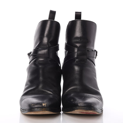 Christian Louboutin Calfskin Buckle Wrap Ankle Boots Booties 41 Black 2 of 11