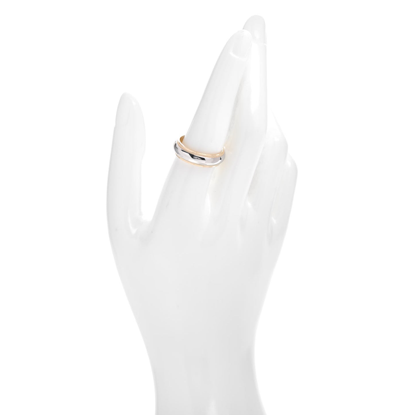 Platinum 18K Yellow Gold 6mm Classic Milgrain Wedding Band Ring 58 8.5