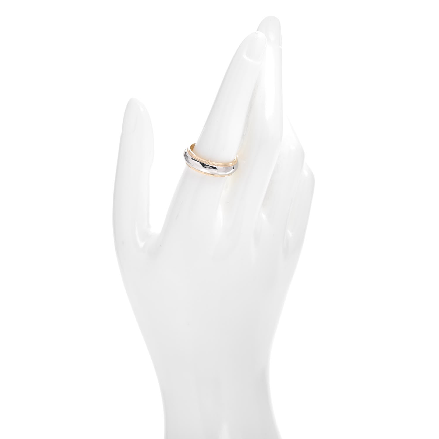 Tiffany Platinum 18K Yellow Gold 6mm Classic Milgrain Wedding Band Ring 58 8.5 2 of 5