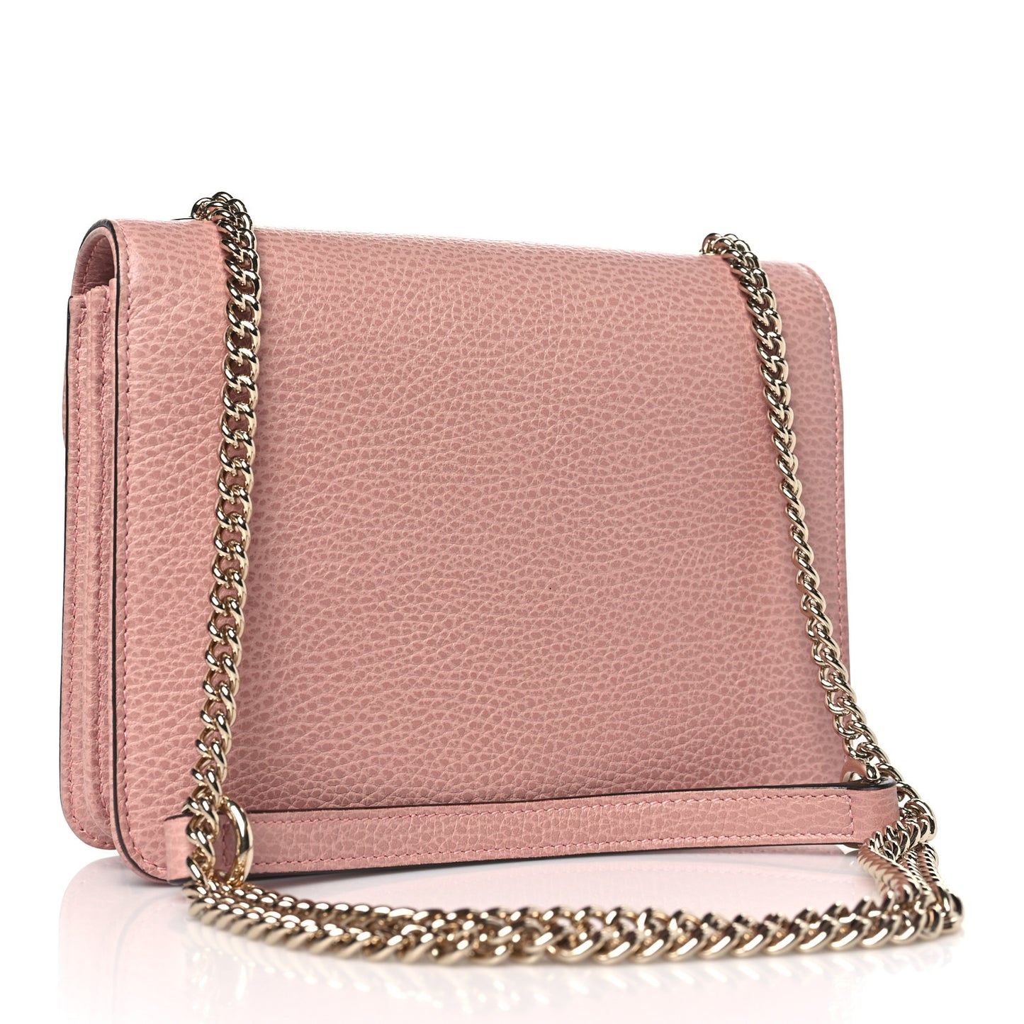 Dollar Calfskin Small Interlocking G Shoulder Bag Soft Pink