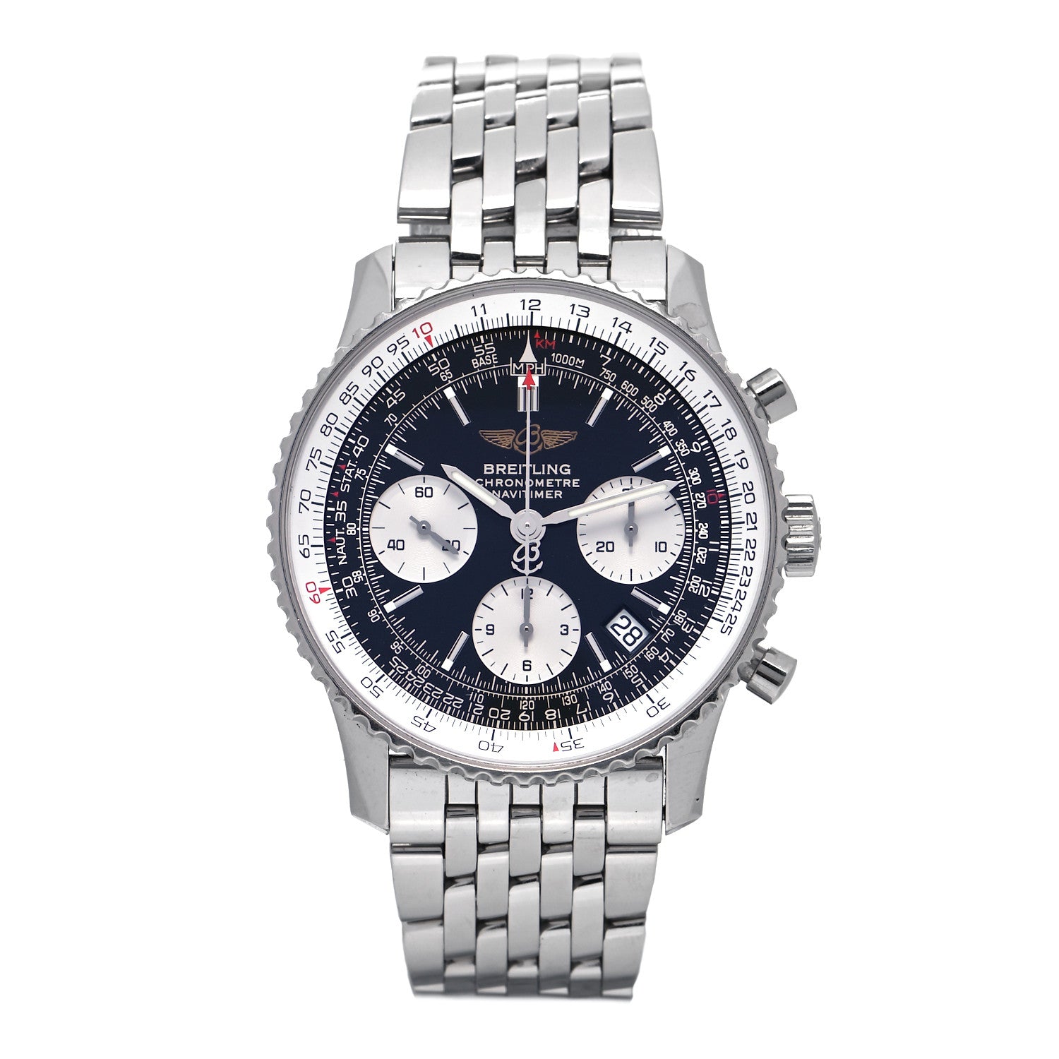 Breitling Stainless Steel 42mm Navitimer Chronograph Automatic Watch Black A23322 1 of 4
