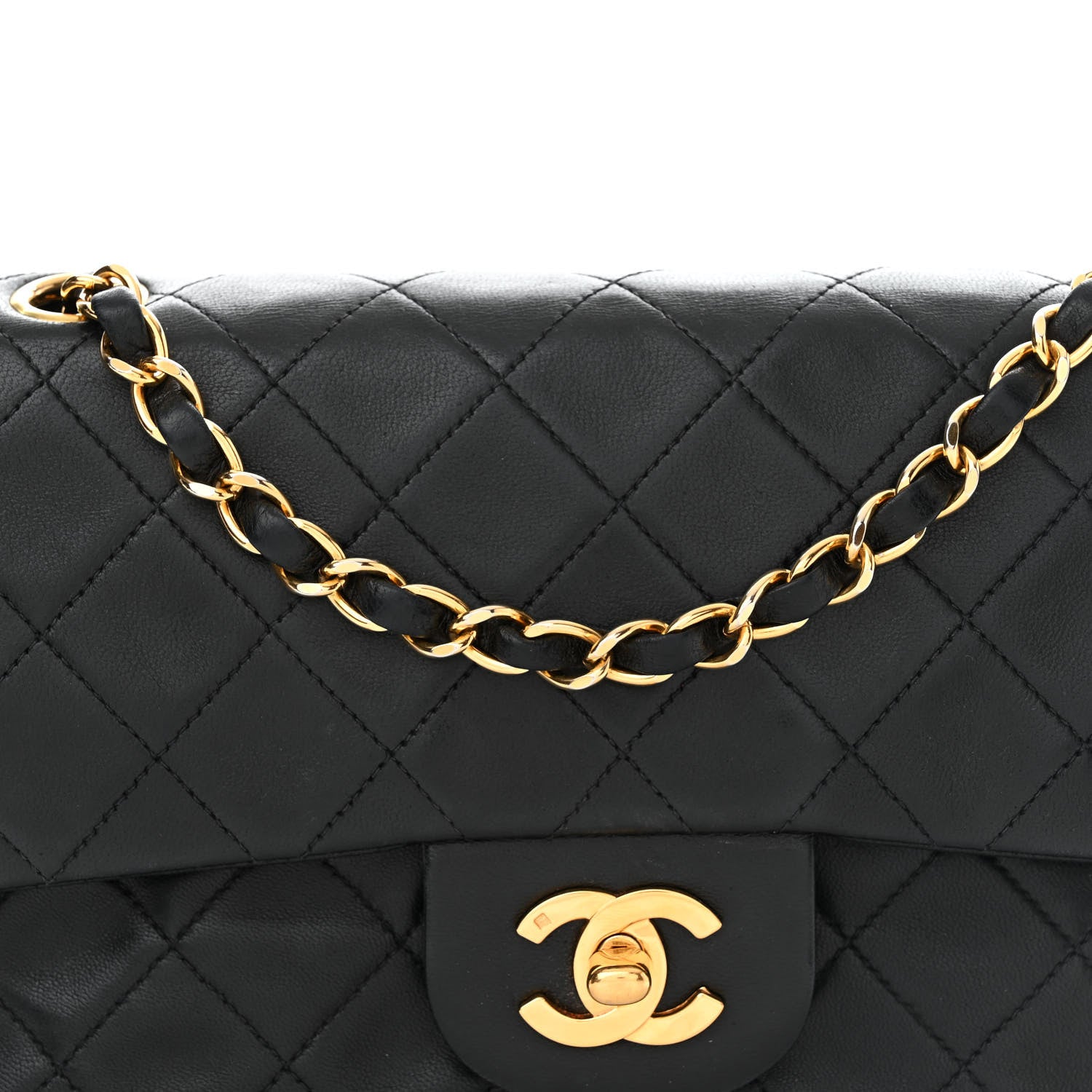 Chanel Lambskin Quilted Small Double Flap Black 10 of 18