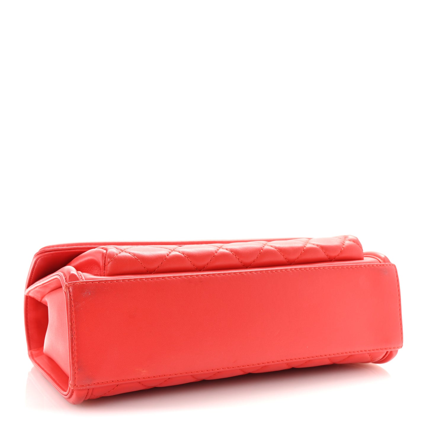 Lambskin Quilted Large Geometric Flap Red
