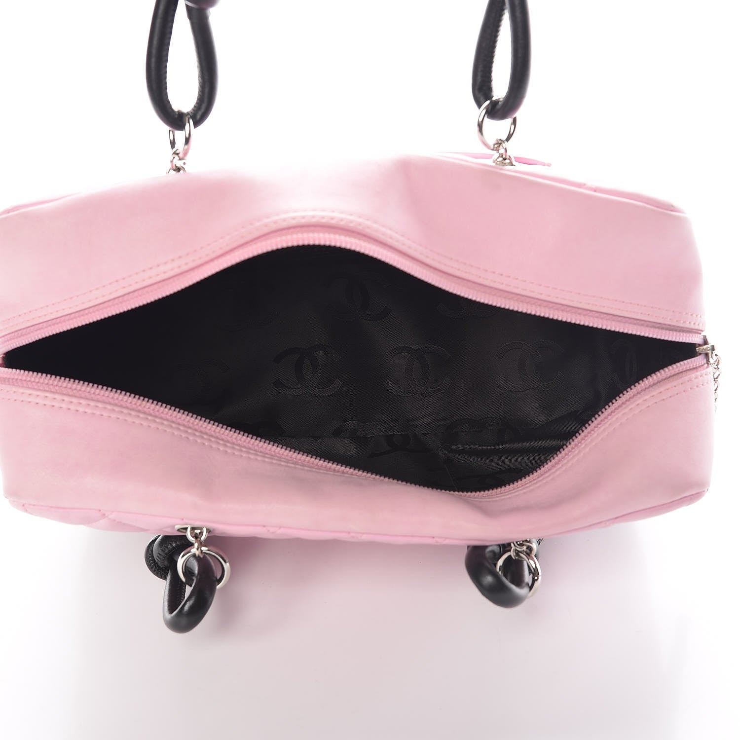 Chanel Calfskin Quilted Large Cambon Bowler Pink Black 5 of 20