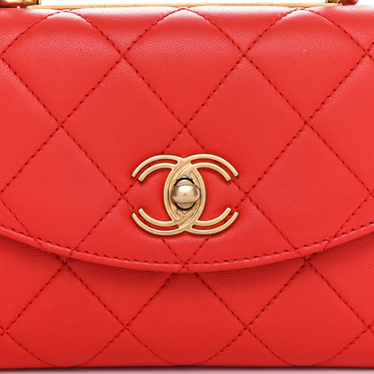 Chanel Lambskin Quilted Small Trendy Spirit Top Handle Bag Red 8 of 10