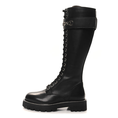 Louis Vuitton Monogram Calfskin Territory Tall Lace Up Ranger Boots 36 Black 1 of 8