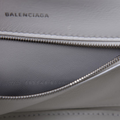 Balenciaga Grained Calfskin Small Hourglass Top Handle Bag White 9 of 13